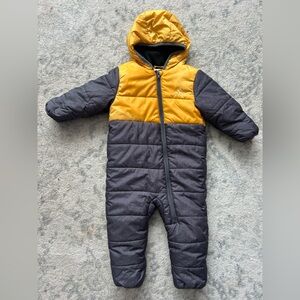 Yellow and Gray Baby Snowsuit